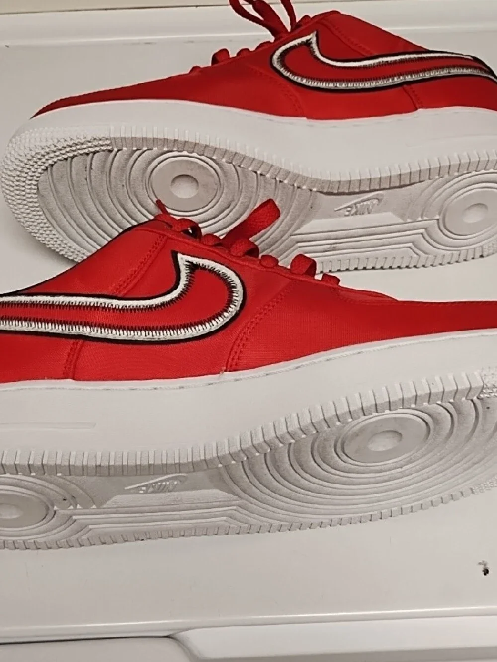 Nike Air Force 1 Low Reverse Stitch| Size 10| University Red, Black, White